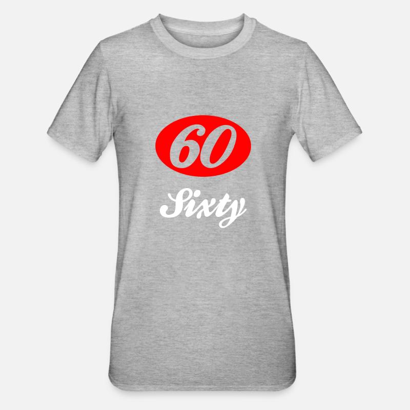 Sixty Sechzig 60 - Unisex Polycotton T-Shirt - Grau meliert