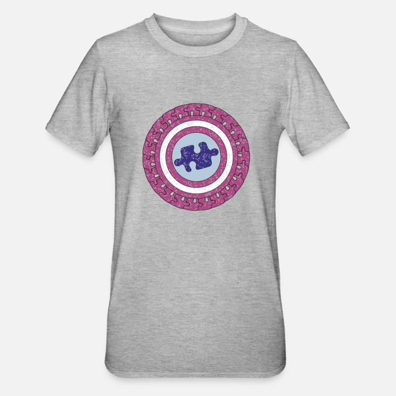 AUTISME PUZZLE - T-shirt polycoton Unisexe - gris chiné