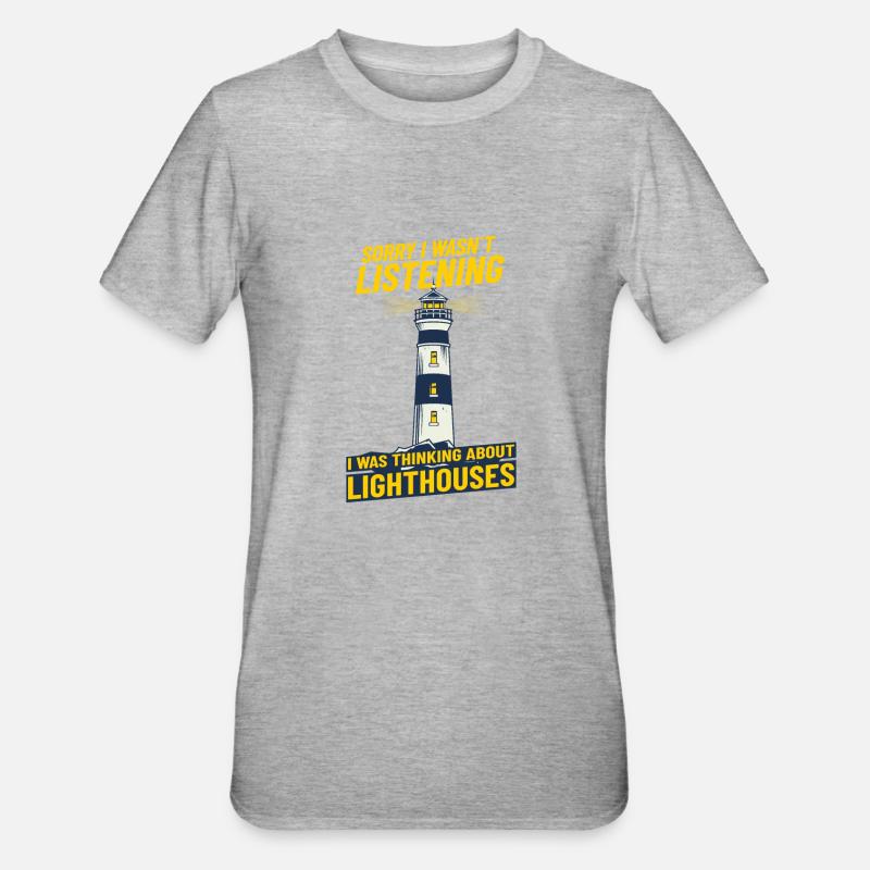 Lighthouse Seaside thinking about lighthouses - T-shirt polycoton Unisexe - gris chiné