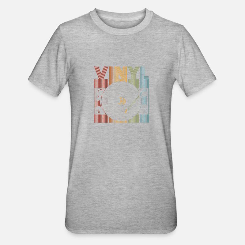Rétro Vinyle Collectionneur de disques - T-shirt polycoton Unisexe - gris chiné