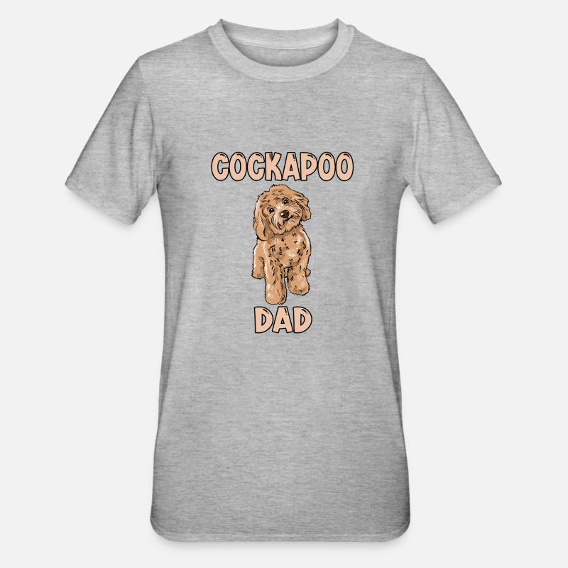 Papa Cockapoo - T-shirt polycoton Unisexe - gris chiné