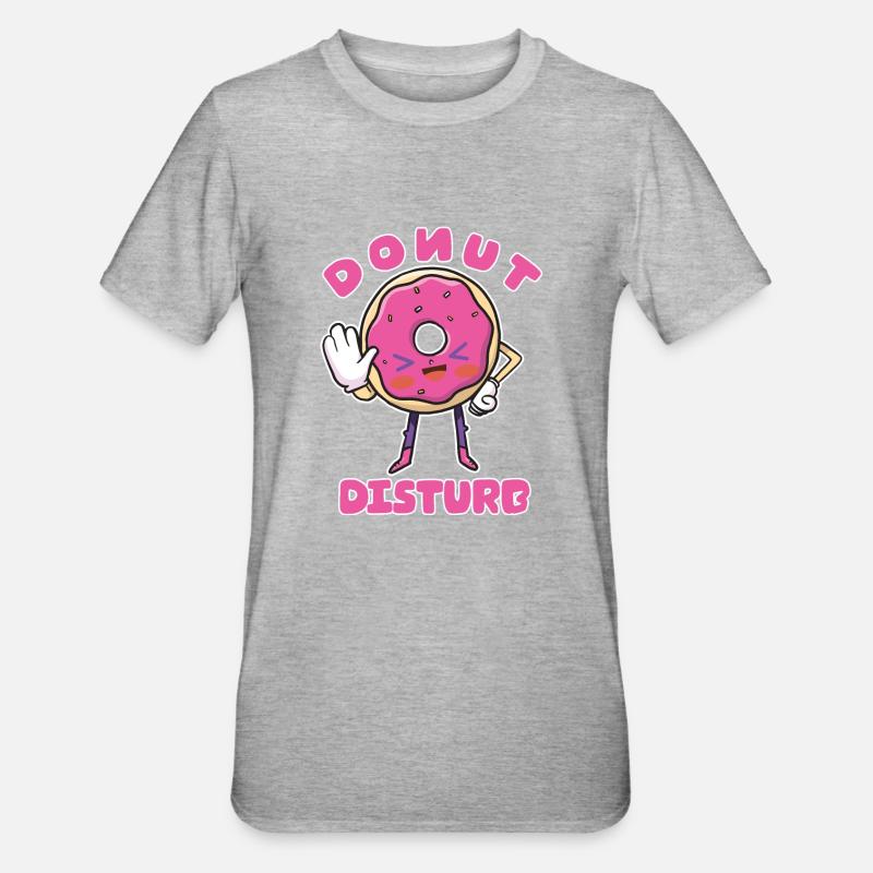 Funny Donut Disturb - Candy And Sweets Lover - - T-shirt polycoton Unisexe - gris chiné