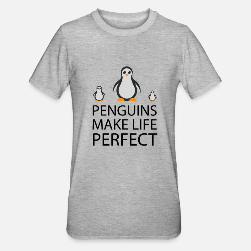 penguin - Unisex Polycotton T-Shirt - heather grey