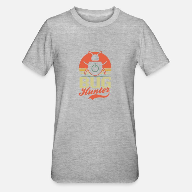 Computer Programmierung Bug Hunter - Unisex Polycotton T-Shirt - Grau meliert