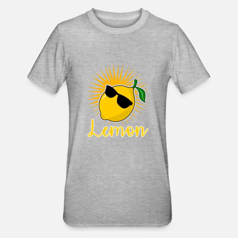 Zitrone - Unisex Polycotton T-Shirt - Grau meliert