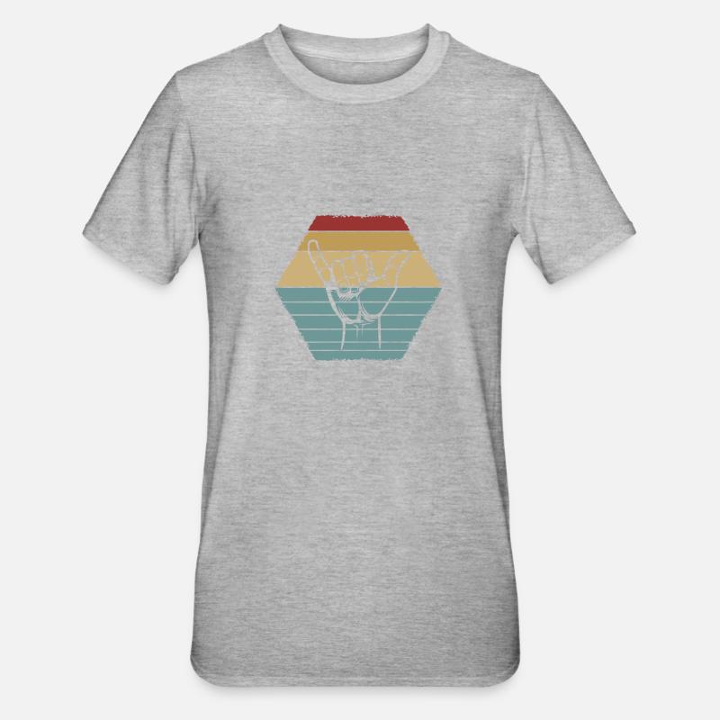 Surf shaka, surf design - T-shirt polycoton Unisexe - gris chiné