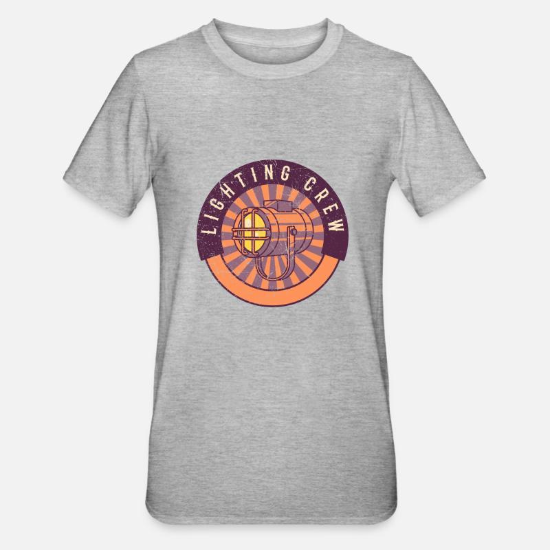 LIGHTING CREW RÉTRO Techniciens d’éclairage - T-shirt polycoton Unisexe - gris chiné