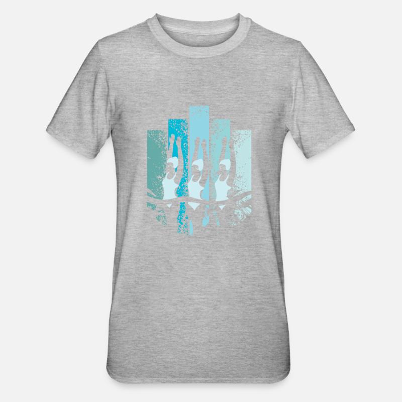 synchronschwimmen Retro - Unisex Polycotton T-Shirt - Grau meliert