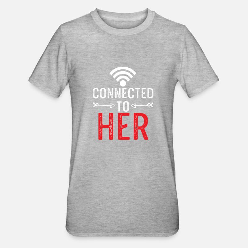 couples connected to her - Unisex Polycotton T-Shirt - heather grey