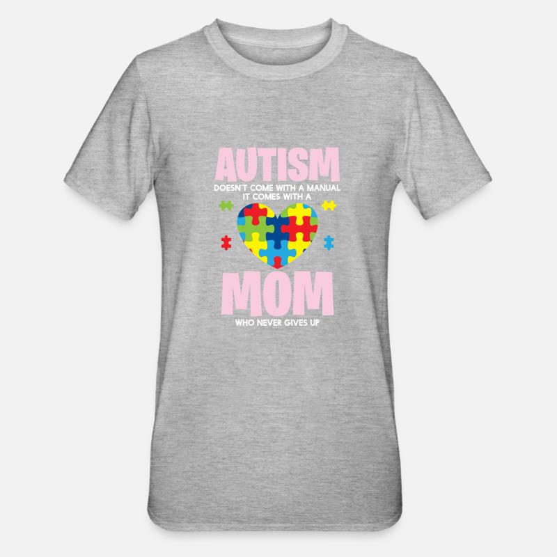 Autism - Mom Is Proud - Unisex Polycotton T-Shirt - heather grey