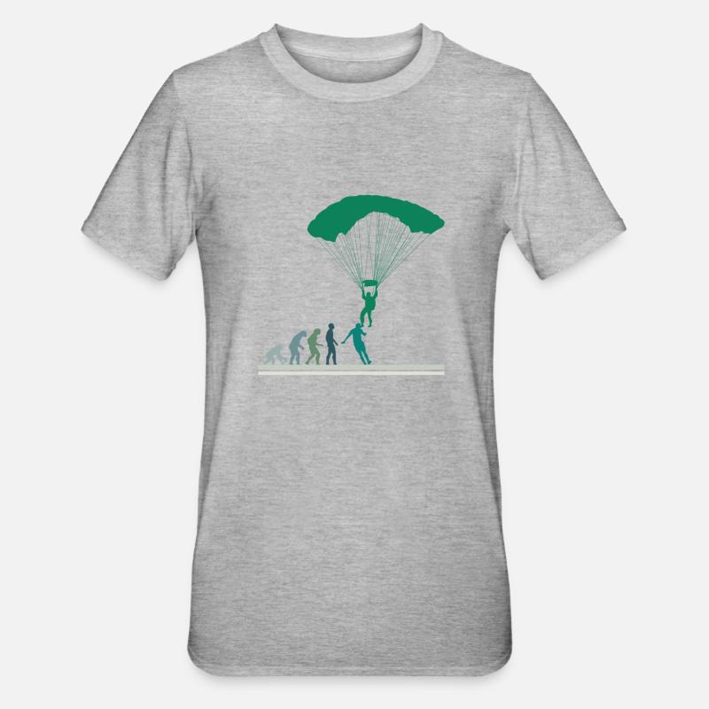 Parachute Evolution Parachute Skydiving - T-shirt polycoton Unisexe - gris chiné