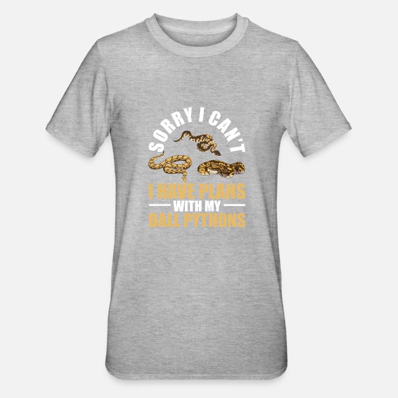 Plans With My King Python Snake Boa - Unisex Polycotton T-Shirt - heather grey
