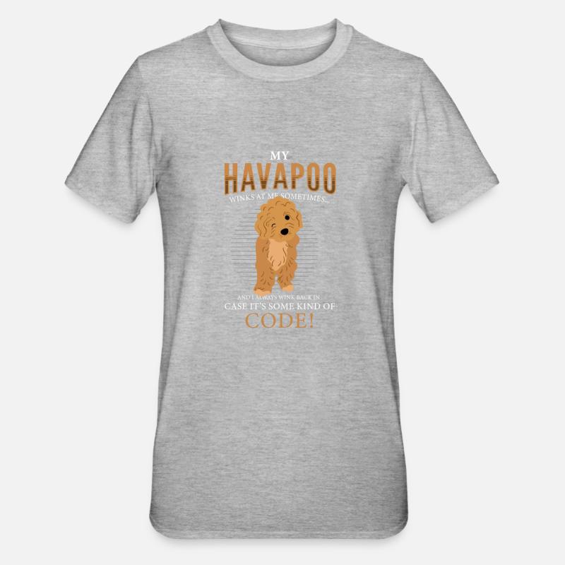 havapoo, havapoo poodle hybrid, havapoo humor, - Unisex Polycotton T-Shirt - heather grey