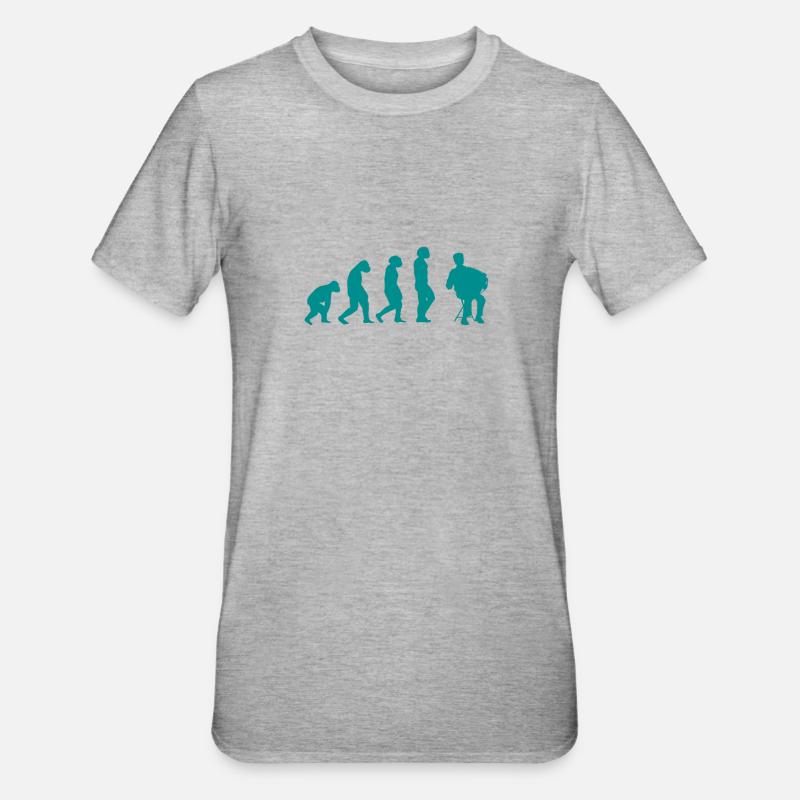 Akkordeon Evolution Akkordeon - Unisex Polycotton T-Shirt - Grau meliert