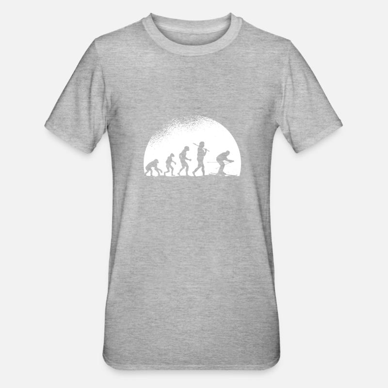 Evolution Ski - Unisex Polycotton T-Shirt - heather grey