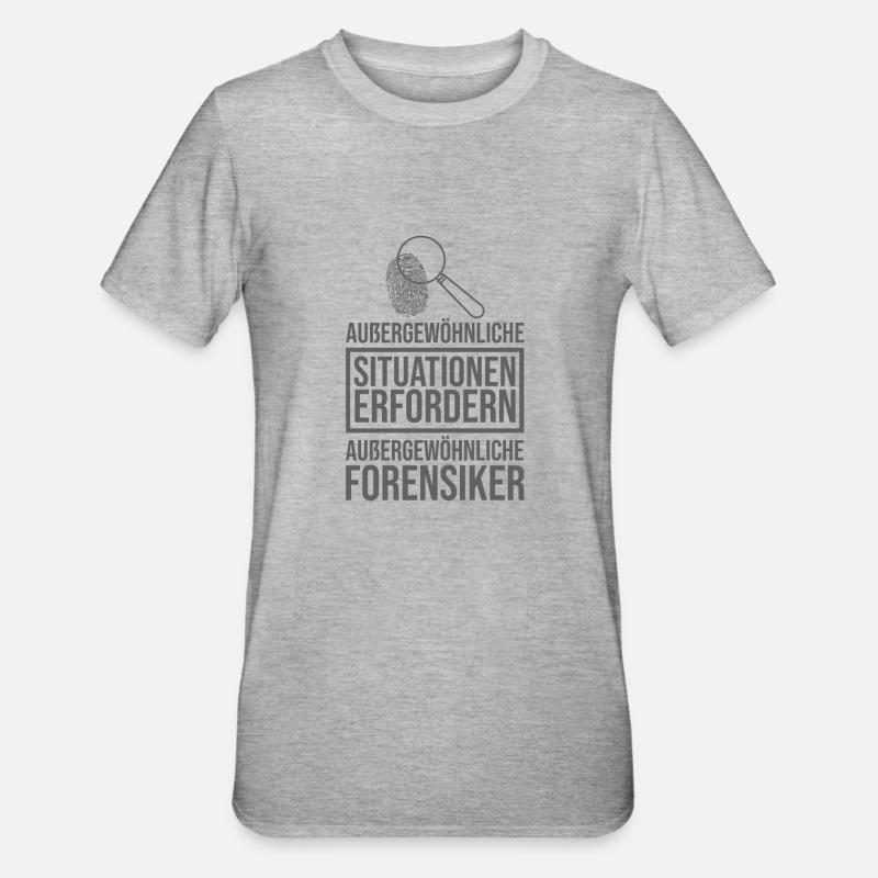 Forensik Forensiker - Unisex Polycotton T-Shirt - Grau meliert