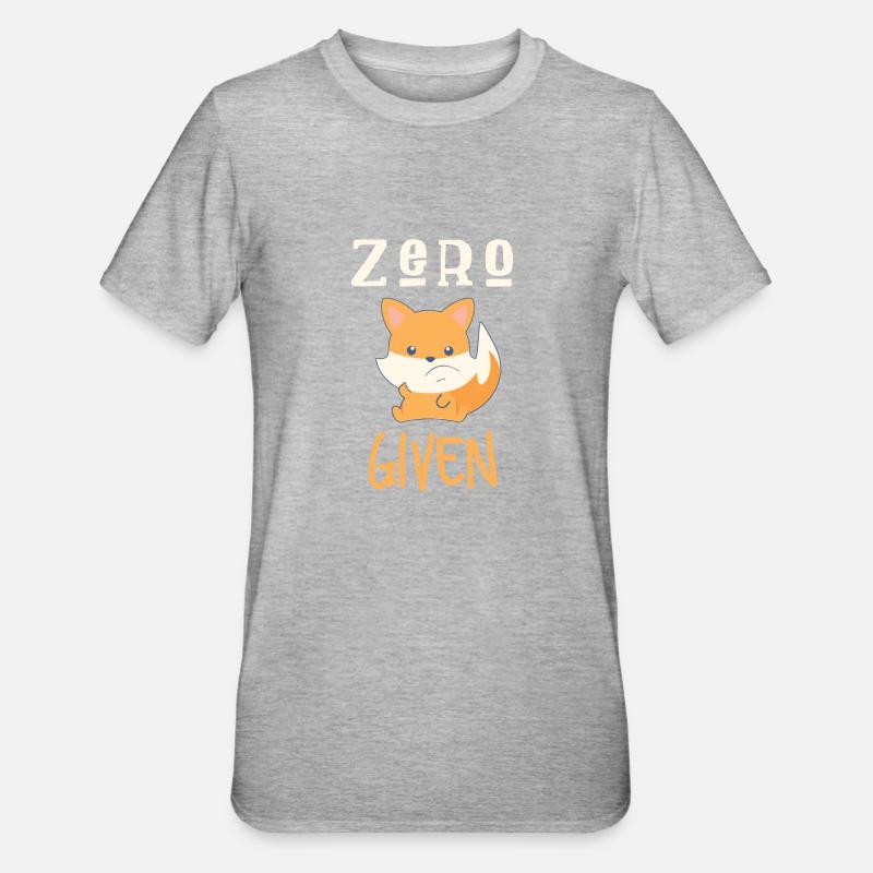 Zero Fox Given - Unisex Polycotton T-Shirt - heather grey