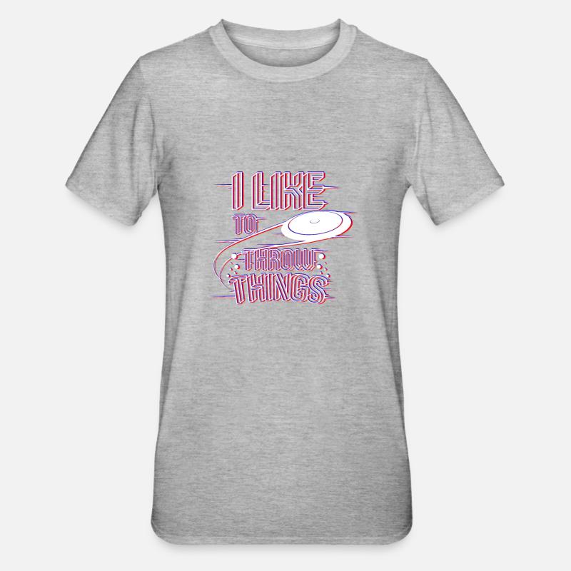Frisbee throw things - Unisex Polycotton T-Shirt - Grau meliert
