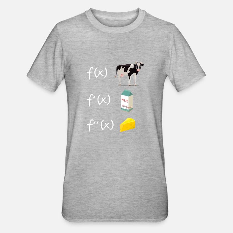 Fonction de dérivation Professeur de mathématiques Dérivation - T-shirt polycoton Unisexe - gris chiné