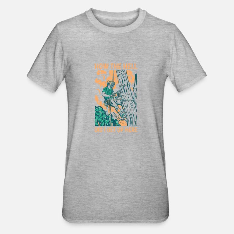 Baumklettern Baumpfleger Arborist Baumkletterer - Unisex Polycotton T-Shirt - Grau meliert