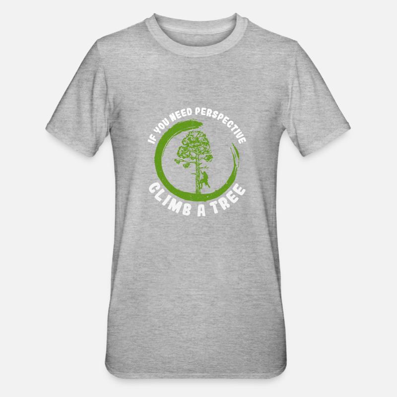 Baumklettern Baumpfleger Arborist Baumkletterer - Unisex Polycotton T-Shirt - Grau meliert