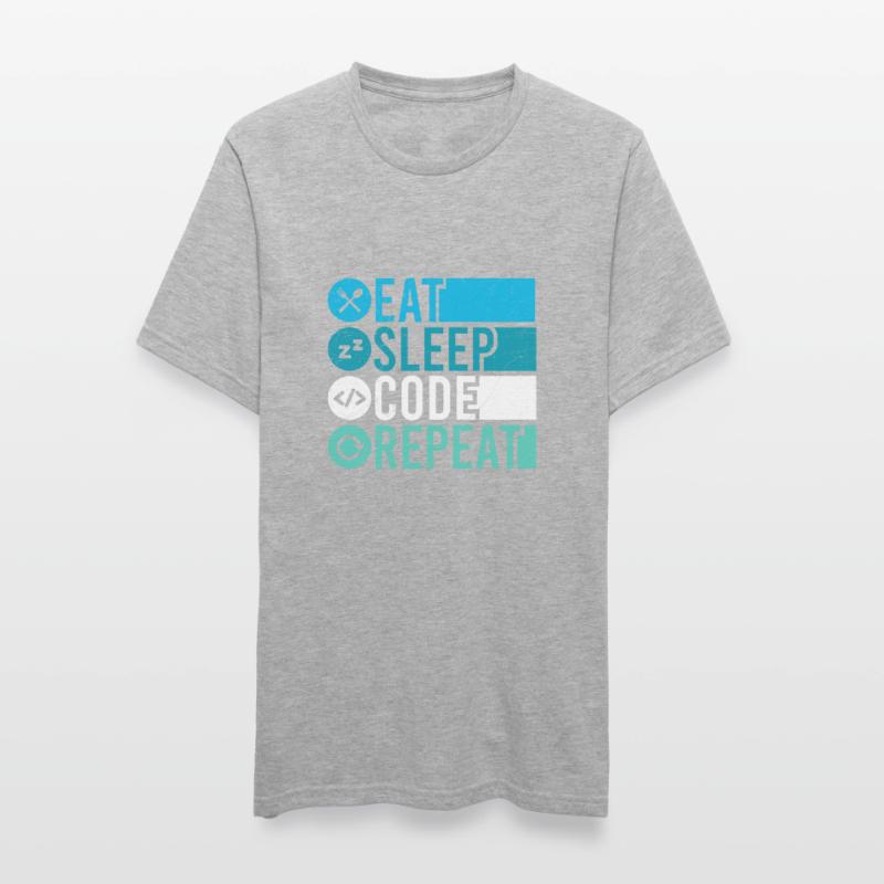 Eat Sleep Code Repeat Programmierer Software Unisex Polycotton T-Shirt