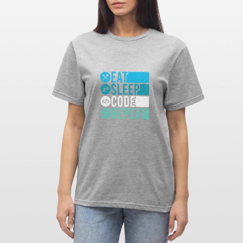Eat Sleep Code Repeat Programmer Software Unisex Polycotton T-Shirt
