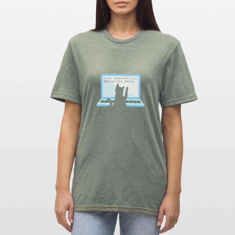 Chat comme codeur codeur propriétaire de chat T-shirt polycoton Unisexe