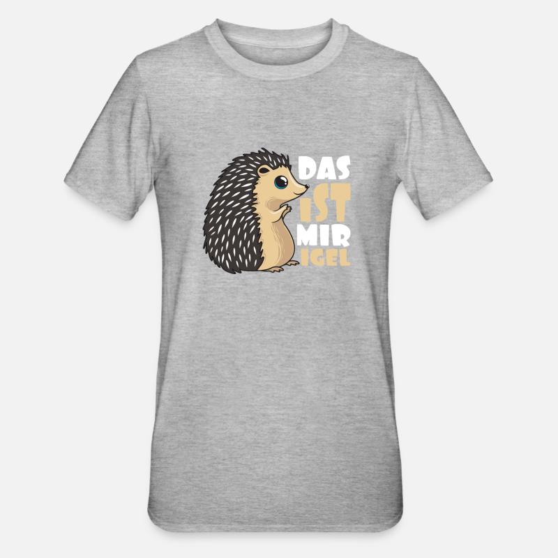 Igel - Unisex Polycotton T-Shirt - Grau meliert