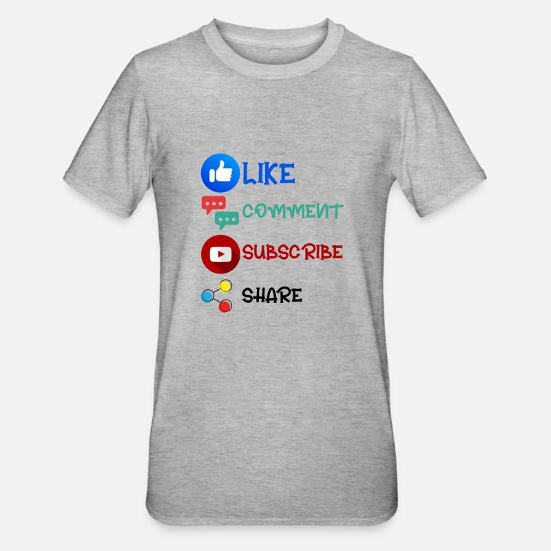 Like Comment S’abonner Share 2 - T-shirt polycoton Unisexe - gris chiné