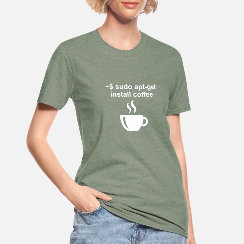Linux Code Kaffee Kaffeetrinker Büro Geschenk Unisex Polycotton T-Shirt