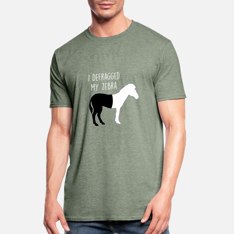 I defragged my Zebra Coder Informaticien Hacker T-shirt polycoton Unisexe