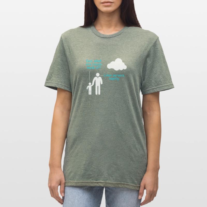Coder Software Entwickler Witz Cloud Linux Server Unisex Polycotton T-Shirt