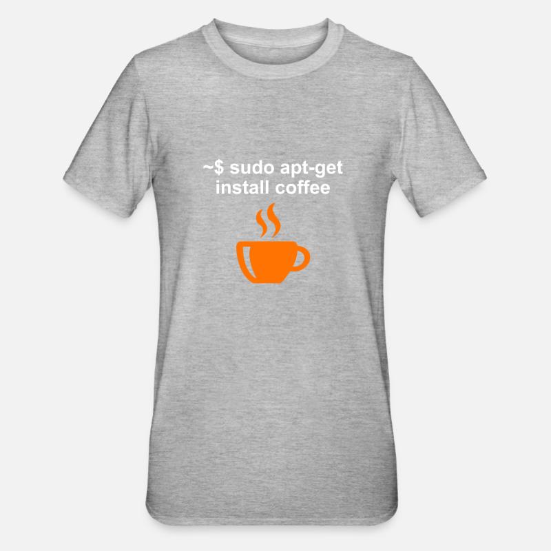 Programmør Kaffe Kaffe Drikker Computer Scientist - Unisex polycotton T-shirt - grå meleret
