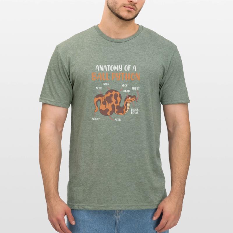 Schlangen Anotomie einer Königspython Ball Python Unisex Polycotton T-Shirt