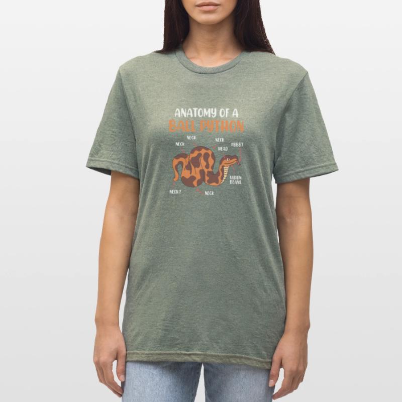 Schlangen Anotomie einer Königspython Ball Python Unisex Polycotton T-Shirt