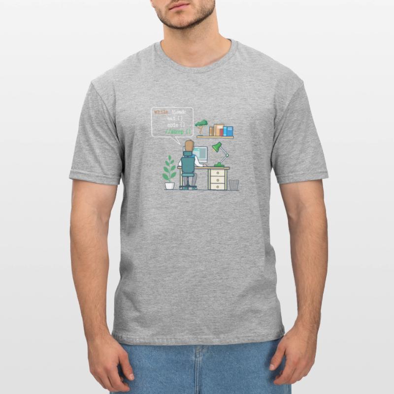 Eat Code Sleep | Funny Coder Programmeur T-shirt polycoton Unisexe