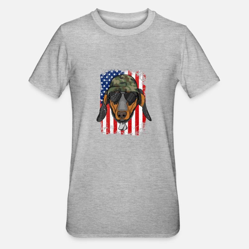 Dackel - Unisex Polycotton T-Shirt - Grau meliert