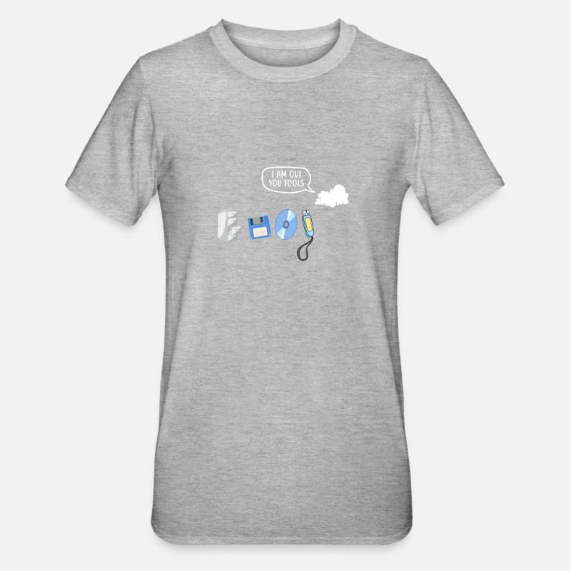 Je suis sorti de l’évolution du stockage de données de leurs imbéciles - T-shirt polycoton Unisexe - gris chiné