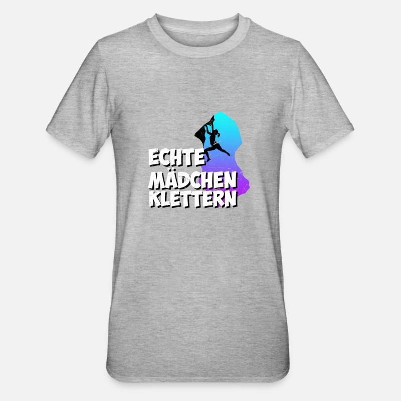 Echte Mädchen Klettern - Unisex Polycotton T-Shirt - Grau meliert