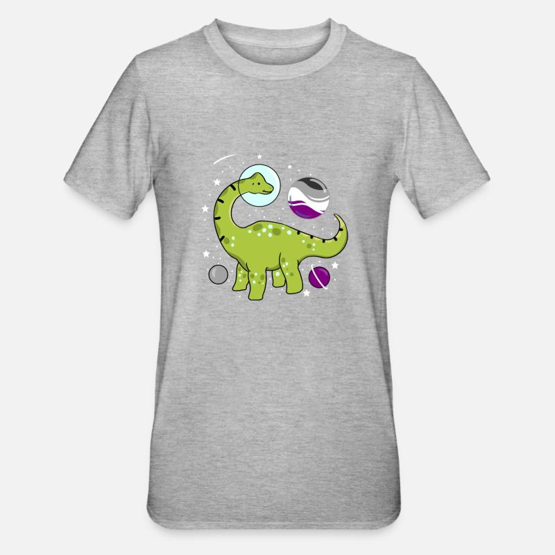 Brachiosaurus in space Ace Pride - Unisex Polycotton T-Shirt - heather grey