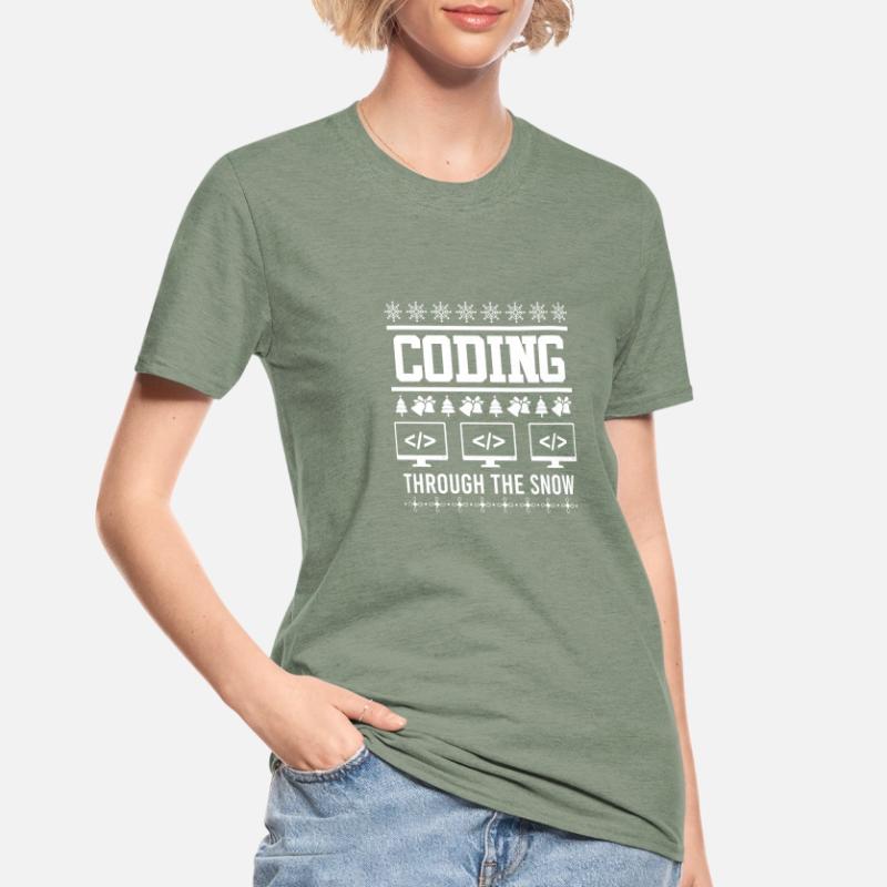 Coder Ugly Christmas Christmas Coding through Unisex Polycotton T-Shirt