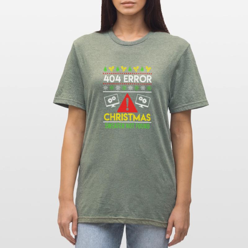 404 Error Ugly Chritsmas Coder Programmer Code Unisex Polycotton T-Shirt