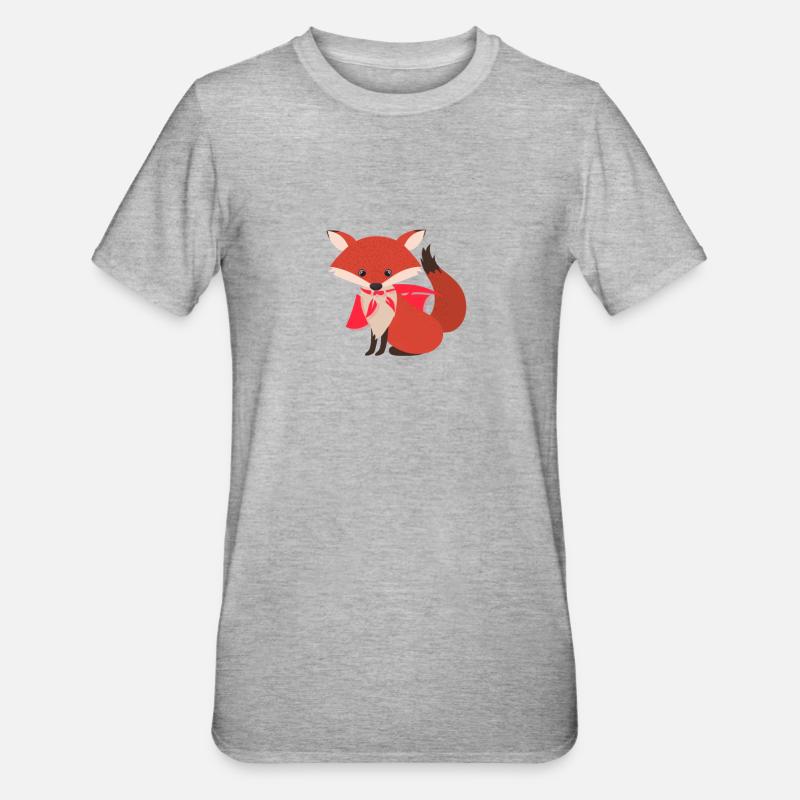 Fuchs Superheld - Unisex Polycotton T-Shirt - Grau meliert