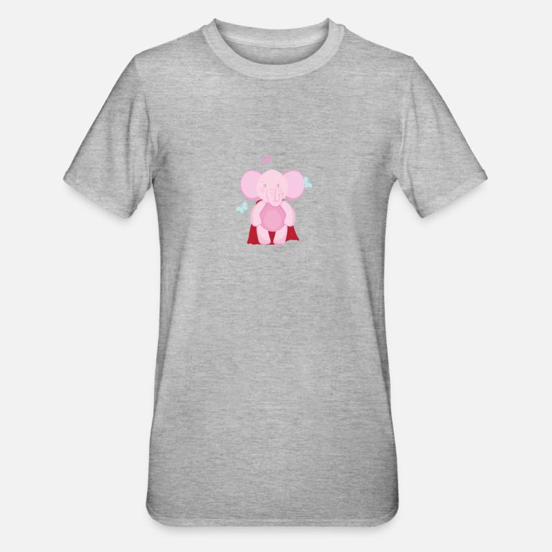 Éléphant Superhéros - T-shirt polycoton Unisexe - gris chiné
