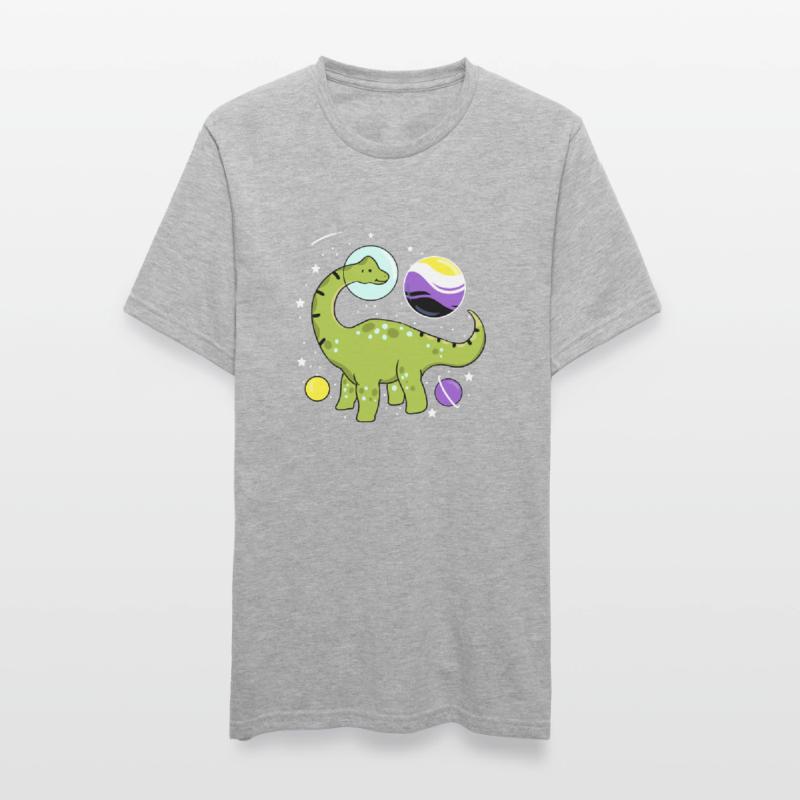 Brachiosaurus Nonbinary Pride Espace Nonbinary P T-shirt polycoton Unisexe