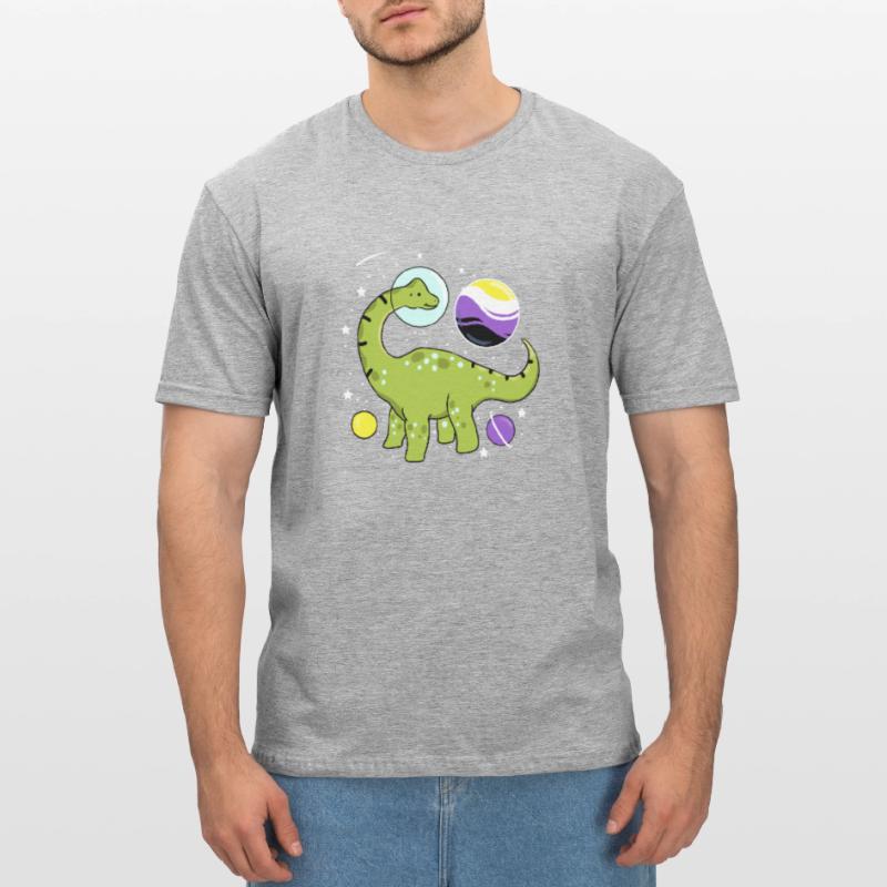 Brachiosaurus Nonbinary Pride Espace Nonbinary P T-shirt polycoton Unisexe