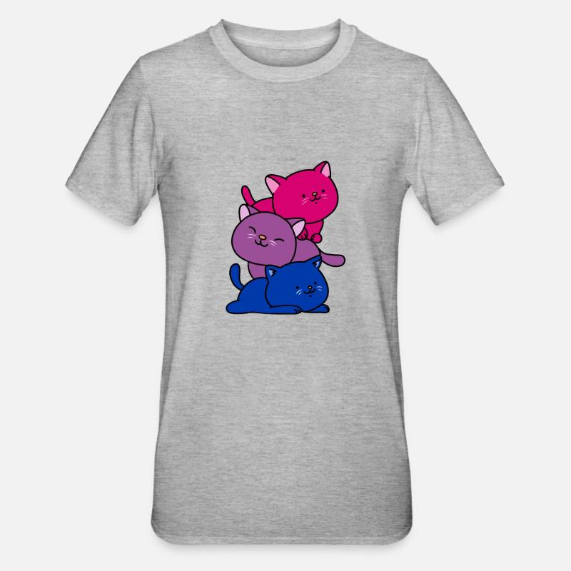 Bisexual Pride Chats - T-shirt polycoton Unisexe - gris chiné