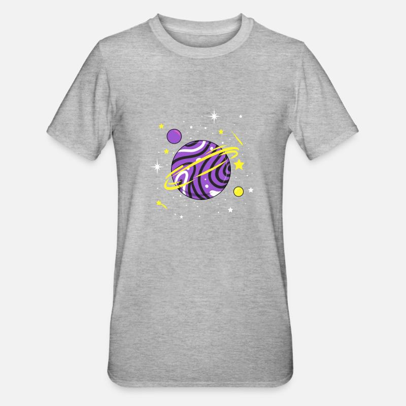 Nonbinary Space Planet Nonbinary Pride - T-shirt polycoton Unisexe - gris chiné