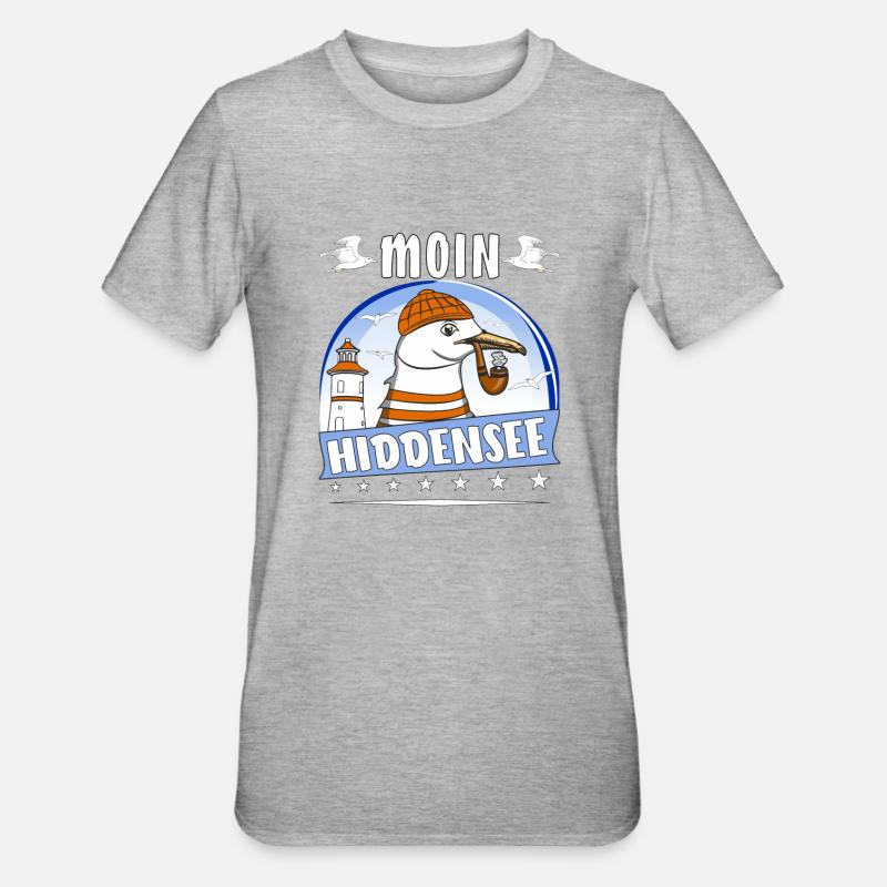 MÖWE MOIN HIDDENSEE - Unisex Polycotton T-Shirt - Grau meliert